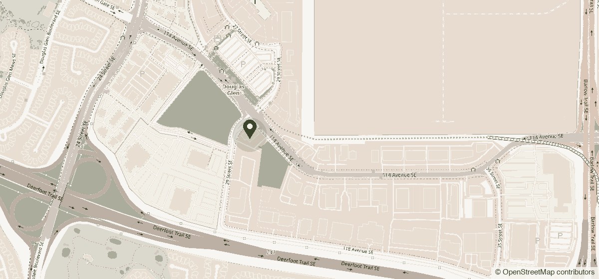 Map showing the office at 11500 29 Street SE, Calgary, near 114 Avenue SE and Deerfoot Trail